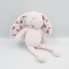 Doudou lapin rose fleurs GRAIN DE BLE