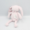 Doudou lapin rose fleurs GRAIN DE BLE
