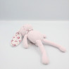 Doudou lapin rose fleurs GRAIN DE BLE