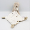 Doudou ours beige blanc étoiles mouchoir POMMETTE