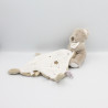 Doudou ours beige blanc étoiles mouchoir POMMETTE