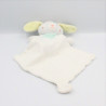 Doudou lapin gris bleu jaune indien mouchoir Cajou SUCRE D'ORGE