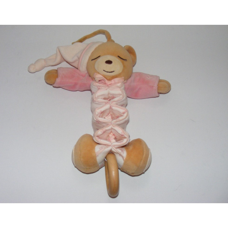 Doudou ours patapouf lilirose rose avec fleurs Kaloo
