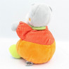 Doudou chat gris rouge orange pois chat brodé MOTS D'ENFANTS LOT DE 2