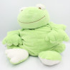 Grand Doudou grenouille verte foulard bleu NOUKIE'S 50 cm