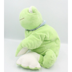 Grand Doudou grenouille verte foulard bleu NOUKIE'S 50 cm