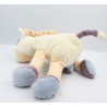 Doudou poney cheval orange écru cocard violet KIABI
