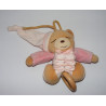Doudou musical ours zig lilirose rose avec fleurs Kaloo