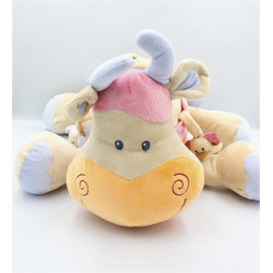Grand Doudou eveil girafe vache beige taches orange rose NATTOU
