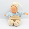 Doudou bébé poupée Baby Pouce beige bleu rayé COROLLE 2005