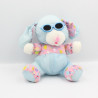 Peluche Puffalump chien bleu rose imprimé avec lunettes