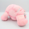 Peluche Puffalump lapin rose mauve jaune carreaux Je vous aime