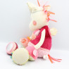 Doudou eveil Licorne Louis rose blanc vert LILLIPUTIENS