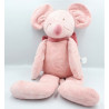 Grand doudou souris rose noeud JACADI