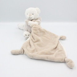 Doudou ours déguisé en lapin blanc beige mouchoir SIMBA TOYS