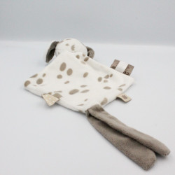 Doudou plat chien blanc beige couronne Max Noa et Tom NATTOU