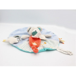 Doudou et compagnie plat rond ours gris bleu rouge luminescent Magic