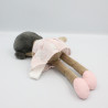 Doudou poupée fille métis robe rose OBAIBI