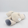 Doudou ours blanc gris bleu Arthur et Lola BEBISOL LOT DE 2