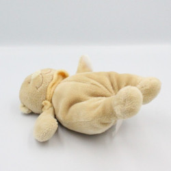 Doudou ours beige Tonton foulard orange NOUKIE'S 16 cm