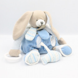 Doudou et compagnie lapin bleu blanc pétale Mon doudou à moi