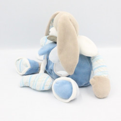 Doudou et compagnie lapin bleu blanc pétale Célestin Mon doudou à moi