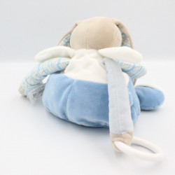 Doudou et compagnie lapin bleu blanc pétale Célestin Mon doudou à moi