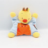 Doudou semi plat lutin garçon Tim bleu rouge jaune orange NATTOU