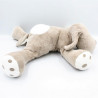 Doudou chien couché beige marron OBAIBI 40 cm