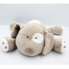 Doudou chien couché beige marron OBAIBI