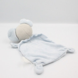 Doudou plat souris grise bleu oiseau poussin vert NICOTOY