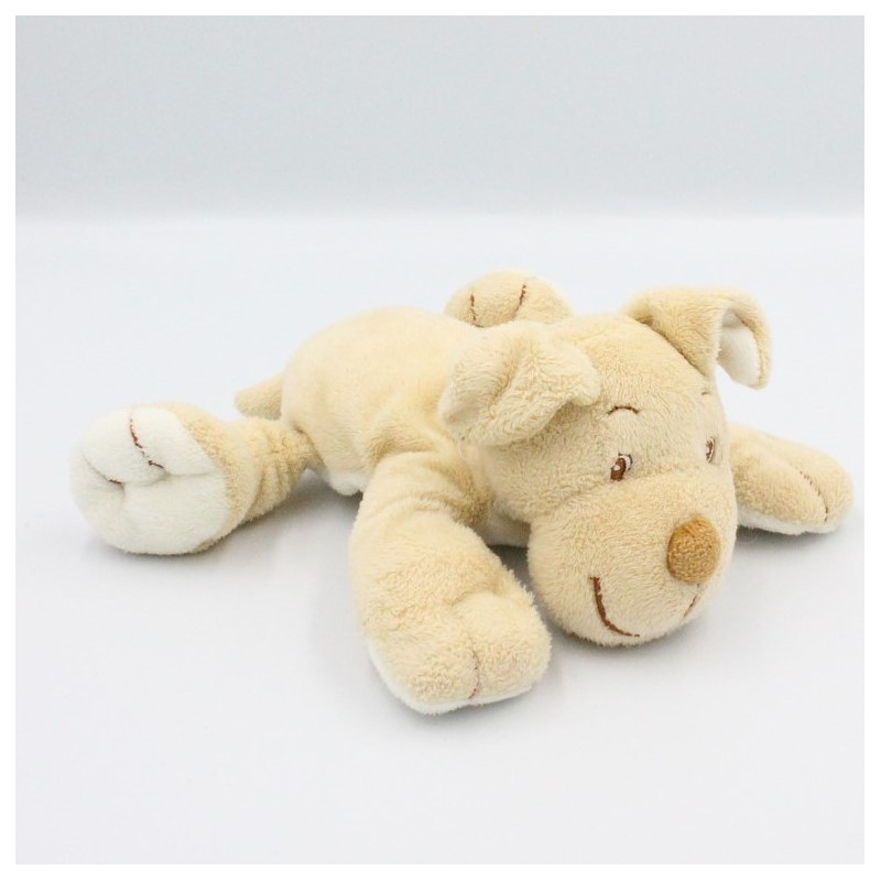 Doudou chien beige blanc empreinte JOLLYBABY