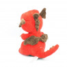 Doudou peluche dragon rouge marron Puy du Fou