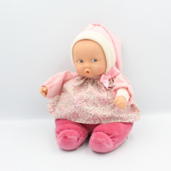 Doudou bébé poupée Baby Pouce rose fleurs COROLLE 2012