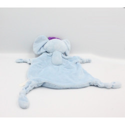 Doudou plat éléphant bleu LUC ET LEA SABILUC