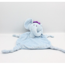 Doudou plat éléphant bleu LUC ET LEA SABILUC