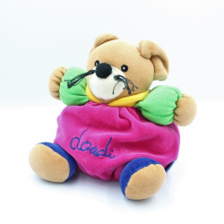 Doudou souris boule rose vert bleu DOUDI