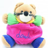 Doudou souris boule rose vert bleu DOUDI