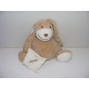 Doudou lapin beige marron avec mouchoir OBAIBI