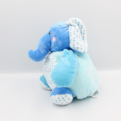 Doudou éléphant bleu rose orange AUCHAN