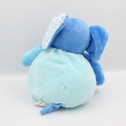 Doudou éléphant bleu rose orange AUCHAN