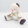 Doudou ours blanc beige rose violet Arthur et Lola BEBISOL