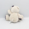 Doudou ours blanc beige rose violet Arthur et Lola BEBISOL