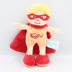 Doudou poupée super héros rouge cape BABY NAT