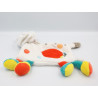 Doudou plat zébre blanc rouge bleu jaune KIABI SIMBA TOYS