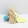 Doudou lapin beige pull blanc feuille verte TEX