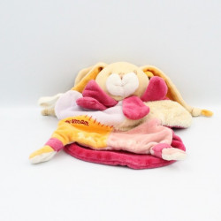 Doudou et compagnie plat lapin rose orange pétale maman