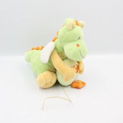 Doudou musical dragon vert jaune château NICOTOY