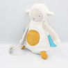 Doudou mouton blanc orange hochet TAPE A L'OEIL