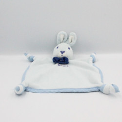 Doudou Plat carré Lapin bleu PICOT